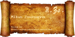 Mikus Zsuzsanna névjegykártya